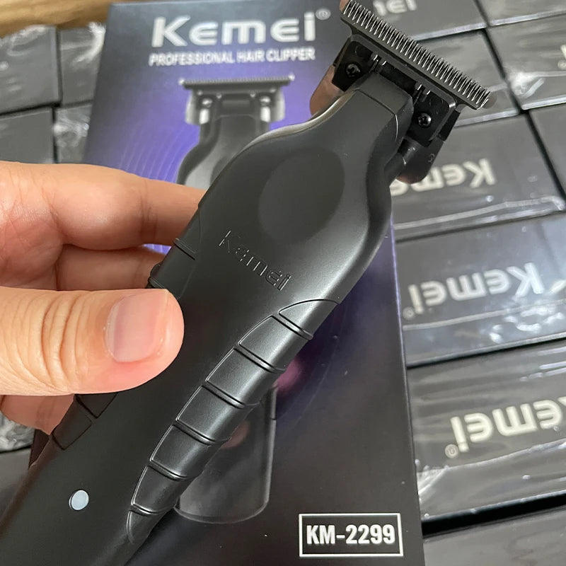 Máquina de corte cabelo acabamento Kemei KM-2299 USB recarregável 110V/220V