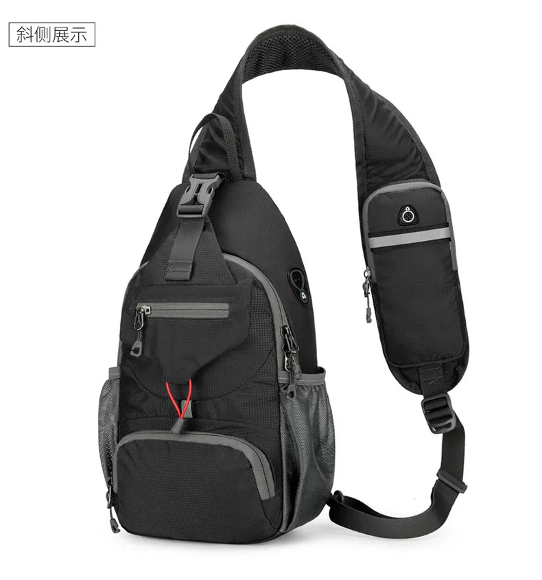 Mochila de Ombro Impermeável Anti-Roubo Sling Peito Crossbody