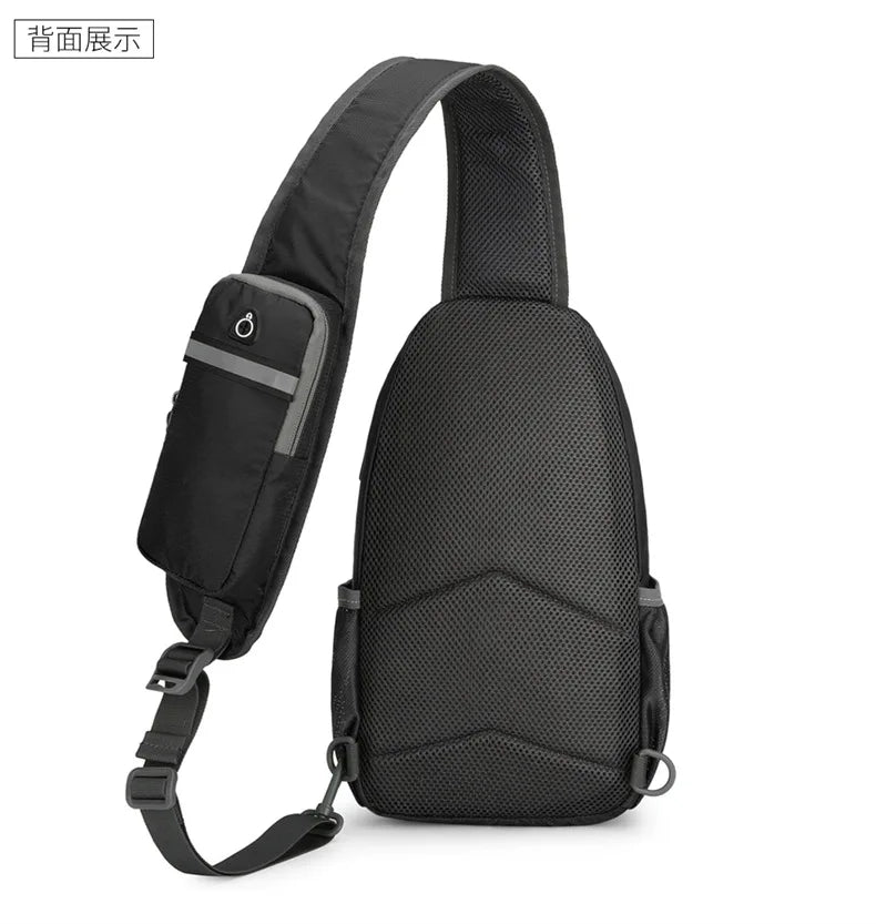 Mochila de Ombro Impermeável Anti-Roubo Sling Peito Crossbody