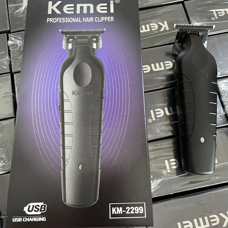 Máquina de corte cabelo acabamento Kemei KM-2299 USB recarregável 110V/220V