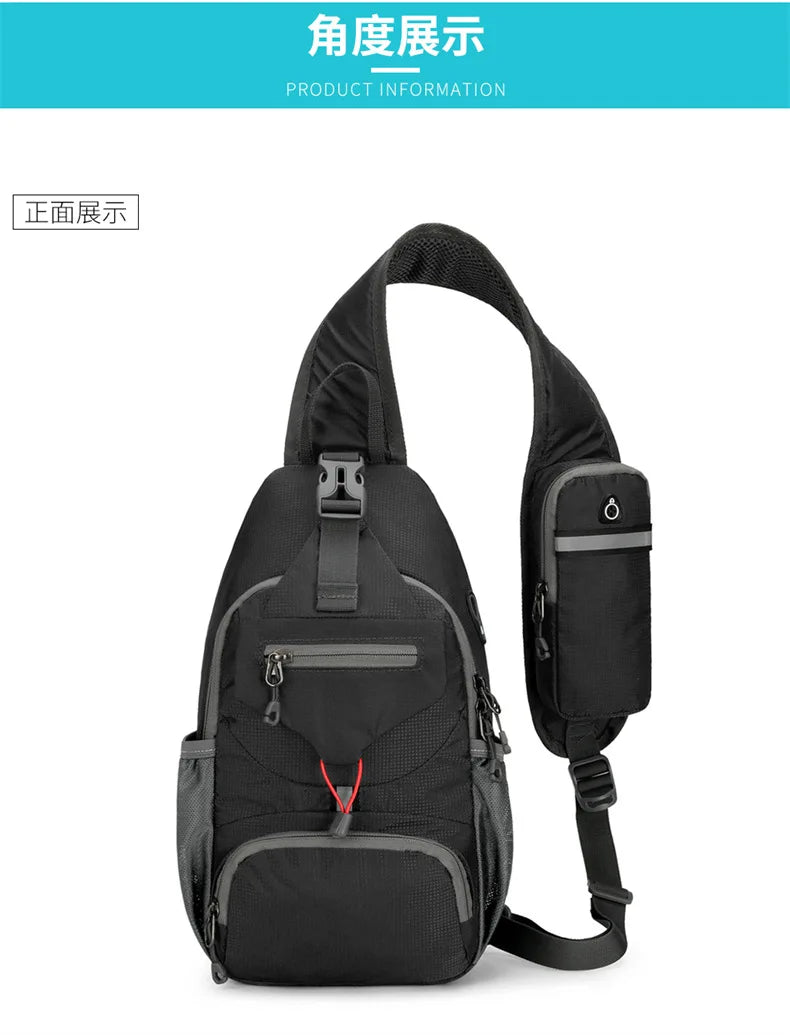 Mochila de Ombro Impermeável Anti-Roubo Sling Peito Crossbody